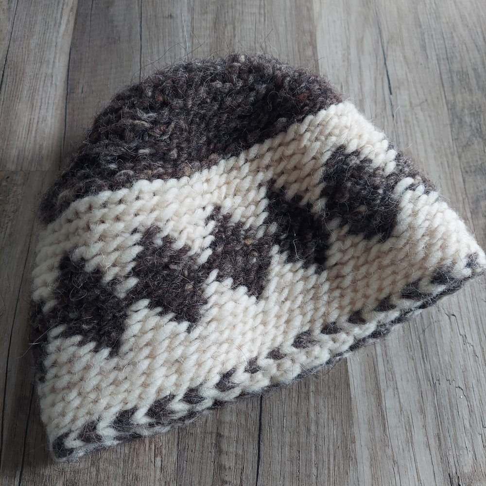 Handmade Natural Fiber Wool Knit Winter Hat Beanie